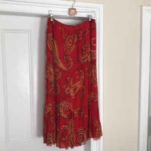 Three tiered ruffled chiffon midi skirt by AK Anne Klein